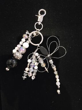 Beaded Black & Iridescent Charm Bracelet Accent - Women Jewelry